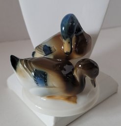 Vintage Lorenz Hutschenreuther Porcelain Mallard Ducks Figurine Excellent Condition 3x3