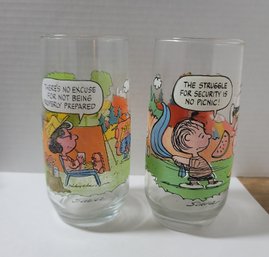 Pair Of Vintage McDonald's Camp Snoopy Glasses Great Condition Some Wear