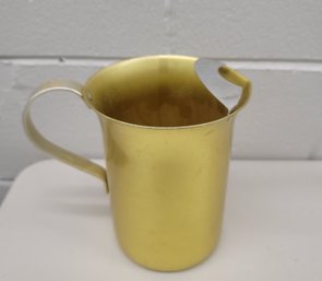 Vintage MCM Gold Aluminum Water Pitcher Good Condition