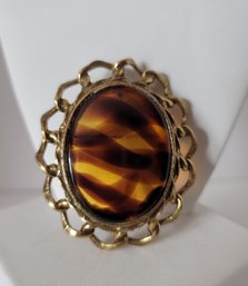 Love This! Vintage 40s Original By Robert Faux Glass Tortoise Shell Brooch/Pendant Excellent Condition