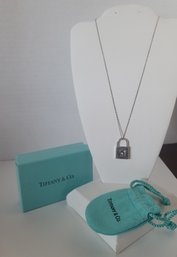 Vintage Authentic Tiffany & Co. Sterling #5 Padlock Charm And Matching Chain Excellent Condition