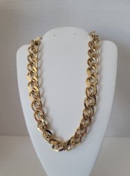 Oh Yeah! Love! Vintage 80s Double G Signed Givenchy Chunky Gold Plated Double Curb Link Chain Necklace