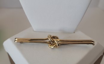 Vintage 40s Napier Gold Over Sterling Knotted Bar Pin Excellent Condition 13.9g