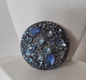 Blue On Blue! Gorgeous Vintage 50s Weiss Rhinestone Brooch Excellent Condition