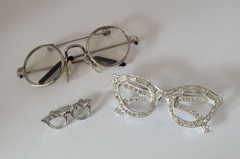 So Cool! Vintage Eyeglass Brooch Lot Excellent Condition