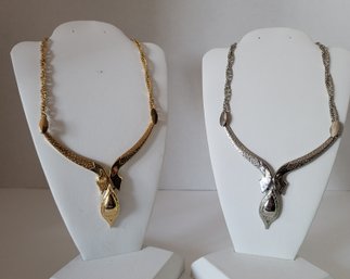 Vintage 60s-70s Gold And Silver Tone Statement Choker Lot Great Condition