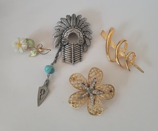 Vintage JJ Jonette Brooch Lot Great Condition Some Wear On Enamel