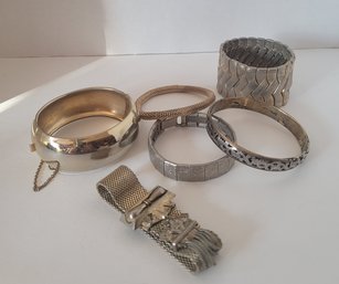 Vintage MC Bracelet Lot Incl Sterling And Signed Marino