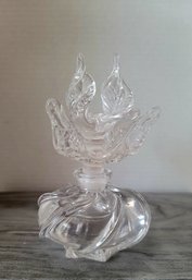 Gorgeous Vtg 50s Gundersen-pairpoint Made For Irice Hand Blown Crystal Art Glass Perfume Bottle Excellent Cond