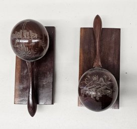 Vintage Solid Wood Havana Bookends