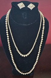 Classic Faux? Pearl Necklaces And Earrings