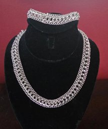 OBSESSED Vintage Sarah Coventry Silver Tone Necklace And Bracelet Set