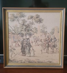 Antique/Vintage Framed Tapestry Great Condition 16 1/2 Sq