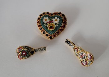 Vintage Micro Mosaic Brooch Lot Excellent Condition