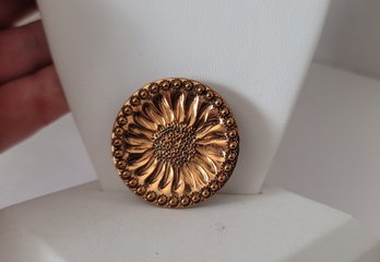 Vintage Hand Wrought Gret Barkin Signed Copper Brooch Excellent Condition