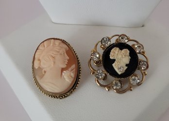 Vintage 40s-50s Cameo Brooch/Pendant Lot Great Vintage Condition