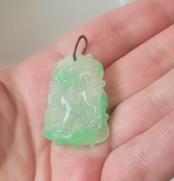 Beautiful Vintage Jadeite Jade Semi Transparent Zodiac Goat Pendant Excellent Condition