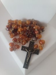 Beautiful Vintage 50s-60s Baltic Amber Rosary From Italy Great Condition