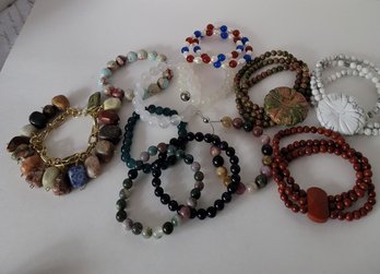 Jay King Mine Finds Gemstone Bracelet Lot A Incl Moonstone, Unakite, Red Jasper Excellent Condition