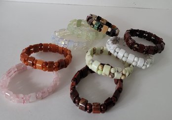 Jay King Mine Finds Gemstone Bracelet Lot C Incl Carnelian, Rose Quartz And Poppy Jasper Excellent Condition