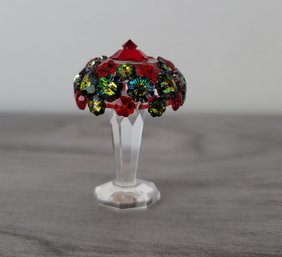 Vintage Iris Arc Swarovski Crystal Tiffany Style Lamp Figurine Excellent Condition