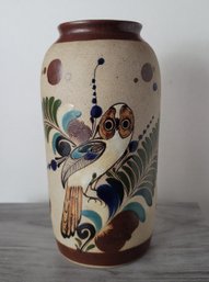 Vintage Signed Mateos Mexican Tonala Sandstone Vase Beautiful! Excellent Condition