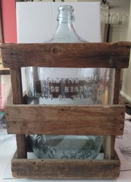 Antique/Vintage Great Bear 5 Gallon Glass Carboy With Org Crate Great Condition!