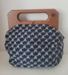 Vintage 60s Trimingham's Bermuda Fabric And Cedarwood Clutch Great Condition