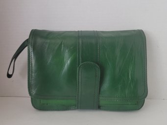 THAT GREEN! Vintage 40s-50s Made In Italy For Bloomingdales (bloomies) Leather Clutch Excellent Condition