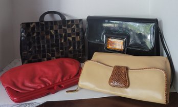 Vintage MC Bag Lot Incl Lucite, Italian Leather That Red One!