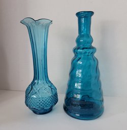 Love My Blue! Vintage MCM Bottle/vase Incl Hand Blown Great Condition