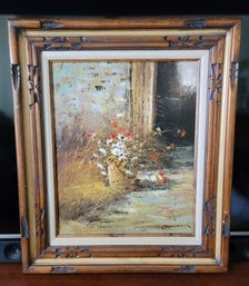 Lovely Vintage Original Oil On Canvas Signed By Chadwick Excellent Condition FRAME IS GORGEOUS!  23X28