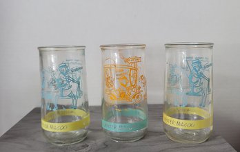 Vintage 1962 Polaner Mr. Magoo Jelly Glass Lot 4.5in Excellent Condition