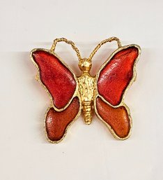 Vintage Handmade Glass Butterfly Brooch