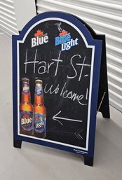 Double Sided Folding Wood Chalkboard Labatt Blue Sign