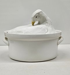 Vintage Hall Pottery 100 Covered Dove Casserole Dish