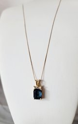 Pretty Vintage 14kt GF Faux Topaz And Crystal Necklace