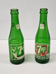 Sweet Vintage 7up Soda Glass Bottles