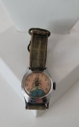 Vintage 50s Children's Cinderella Watch With Org Band