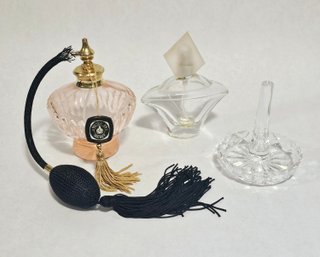 Vitcorias Secret Perfume Atomizer Bottle, And Crystal Ring Holder