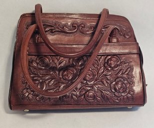 Vintage Mexican Leather Hand Tooled Purse