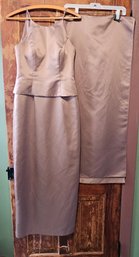 1970s Dreamy Satin Look Dress And Wrap Size 2