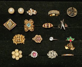 Vintage Ring Grouping Assorted Sizes