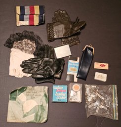 Vintage Leather Gloves And Vanity Items