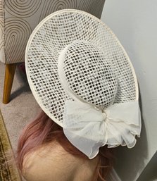 SPRIIIIING Vintage Lace Overlay Platter Hat