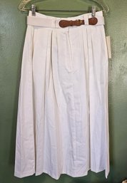 YACHT READY NOS 1980s Claudia Barnes Belted White Skirt