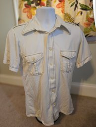 1970s Men's Polyester Fitted Shirt M LIKE NEW