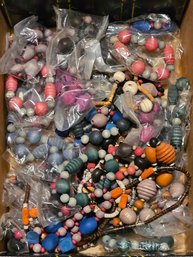 Deadstock 1970s Wood And More Beaded Necklaces And Bracelets
