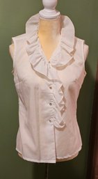 THE CUTEST 1950S RUFFLED SLEEVELESS BLOUSE EVER S