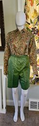 Vintage 60s 70s Paisley Blouse And Belted Shorts